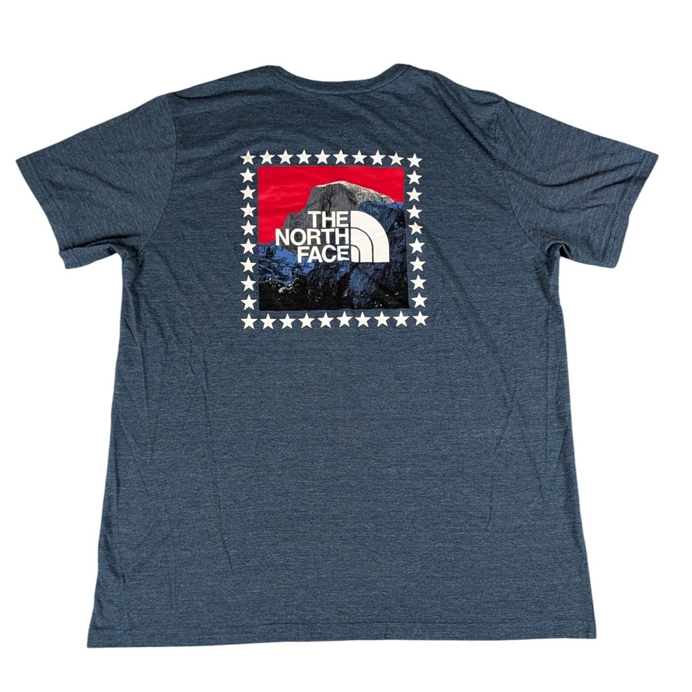 The North Face Mens Heather Blue Half Dome Star Graphic Short Sleeve T-Shirt XL